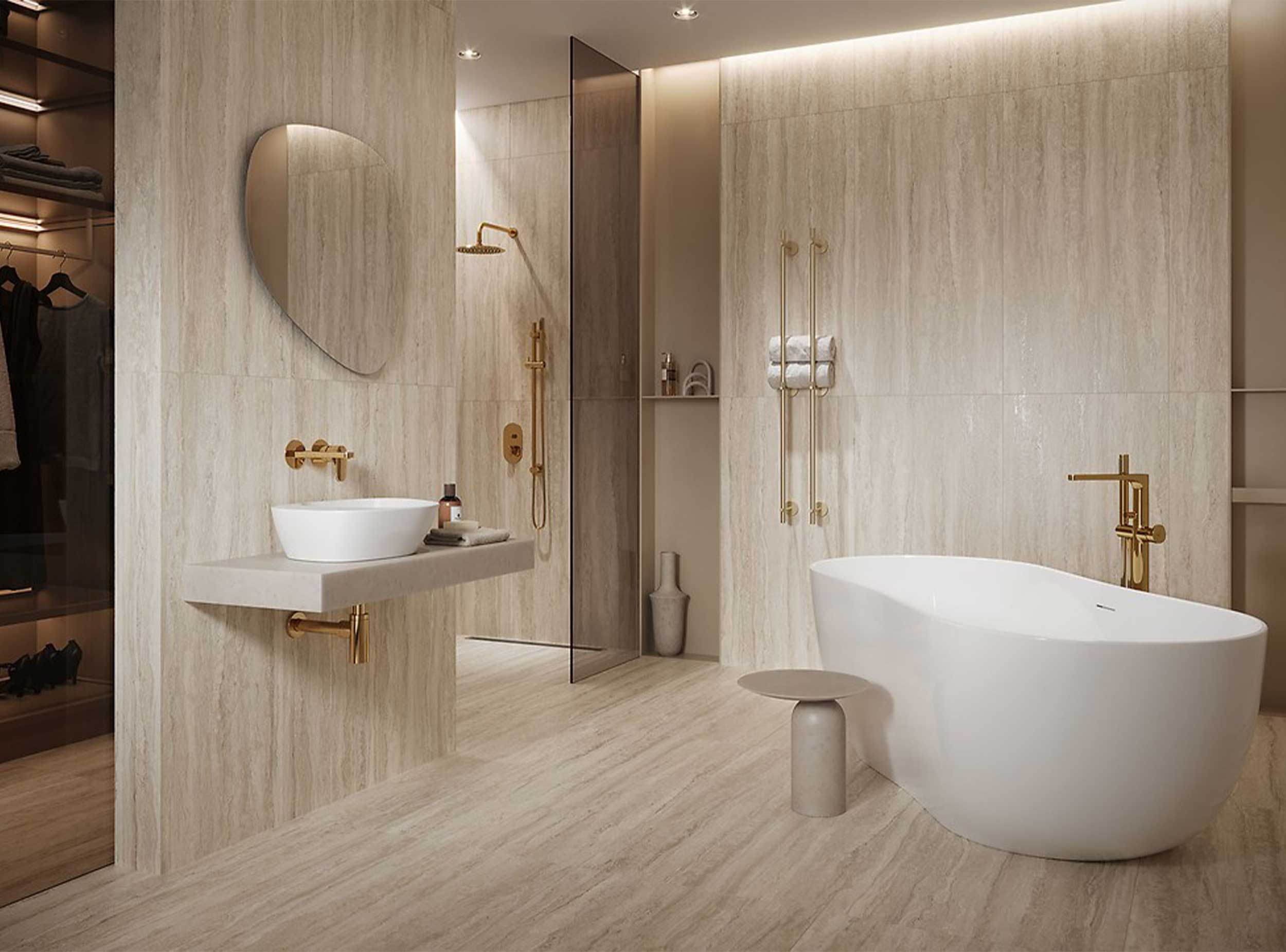 Travertine-bathroom